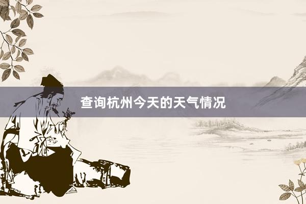 查询杭州今天的天气情况